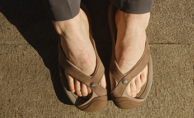 Men's Waimea Leather Flip-Flop  |  Cornstalk/Black