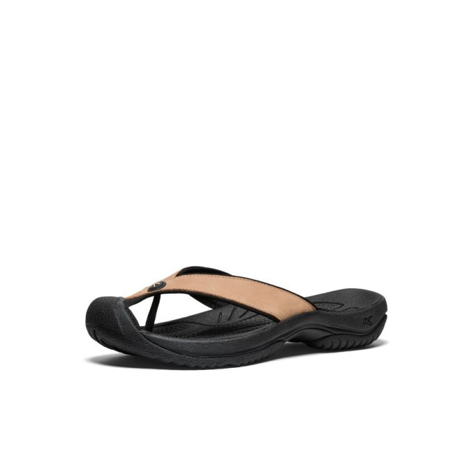 Men's Waimea Leather Flip-Flop  |  Cornstalk/Black