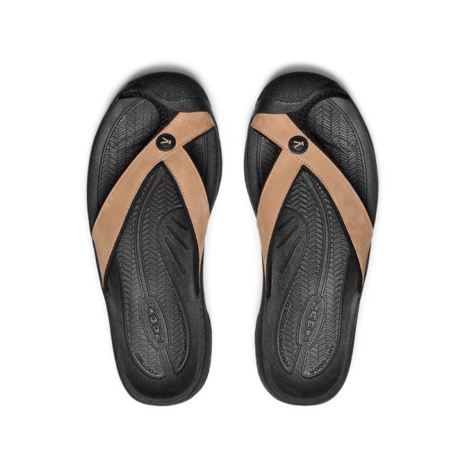 Men's Waimea Leather Flip-Flop  |  Cornstalk/Black