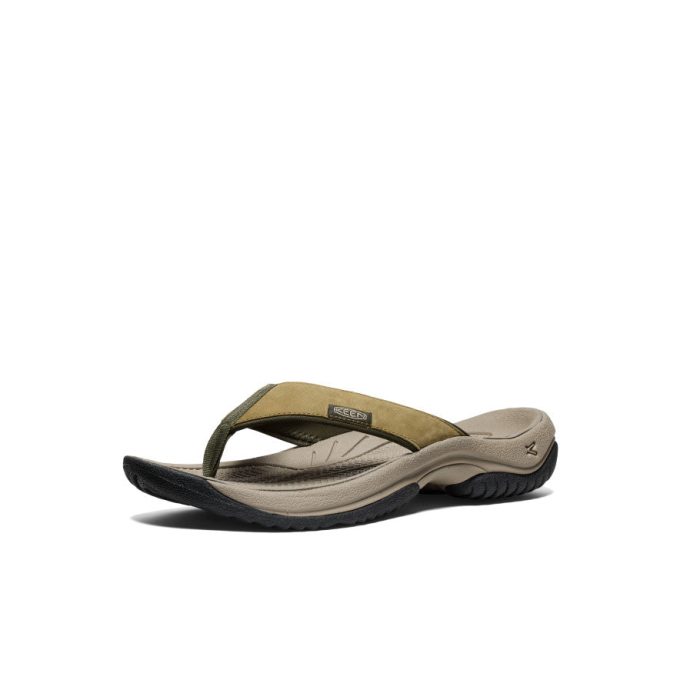 Men's Kona Leather Flip-Flop  |  Martini Olive/Forest Night