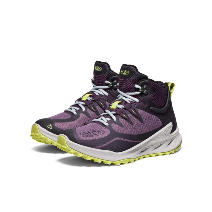 Women's Zionic Waterproof Hiking Boot  |  Black Plum/Daiquiri Green